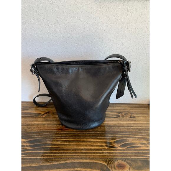 Coach Mini Bucket Black Leather Crossbody Shoulder Bag f1481 32281 - Picture 2 of 15